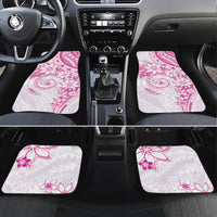 Polynesian Pattern With Plumeria Flowers Car Mats Pink LT05 Set 4pcs Pink - Polynesian Pride