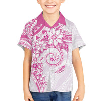 Polynesian Pattern With Plumeria Flowers Hawaiian Shirt Pink LT05 - Polynesian Pride