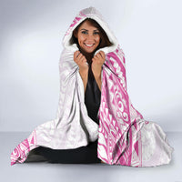 Polynesian Pattern With Plumeria Flowers Hooded Blanket Pink LT05 - Polynesian Pride