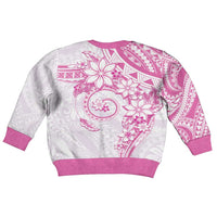 Polynesian Pattern With Plumeria Flowers Kid Ugly Christmas Sweater Pink