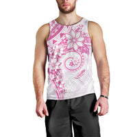 Polynesian Pattern With Plumeria Flowers Men Tank Top Pink LT05 - Polynesian Pride
