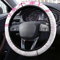 Polynesian Pattern With Plumeria Flowers Steering Wheel Cover Pink LT05 - Polynesian Pride