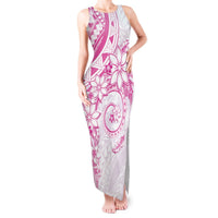 Polynesian Pattern With Plumeria Flowers Tank Maxi Dress Pink LT05 Women Pink - Polynesian Pride