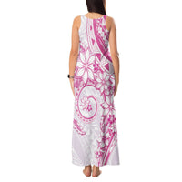Polynesian Pattern With Plumeria Flowers Tank Maxi Dress Pink LT05 - Polynesian Pride