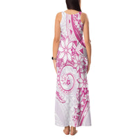 Polynesian Pattern With Plumeria Flowers Tank Maxi Dress Pink LT05 - Polynesian Pride