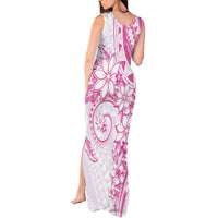 Polynesian Pattern With Plumeria Flowers Tank Maxi Dress Pink LT05 - Polynesian Pride