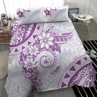 Polynesian Pattern With Plumeria Flowers Bedding Set Purple LT05 - Polynesian Pride