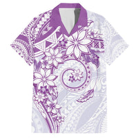 Polynesian Pattern With Plumeria Flowers Hawaiian Shirt Purple LT05 Purple - Polynesian Pride