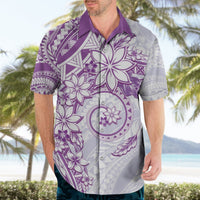Polynesian Pattern With Plumeria Flowers Hawaiian Shirt Purple LT05 - Polynesian Pride