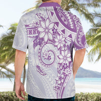 Polynesian Pattern With Plumeria Flowers Hawaiian Shirt Purple LT05 - Polynesian Pride