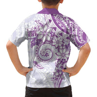 Polynesian Pattern With Plumeria Flowers Hawaiian Shirt Purple LT05 - Polynesian Pride