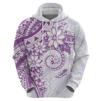 Polynesian Pattern With Plumeria Flowers Hoodie Purple LT05 - Polynesian Pride