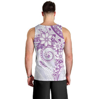 Polynesian Pattern With Plumeria Flowers Men Tank Top Purple LT05 - Polynesian Pride