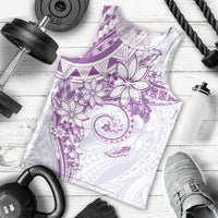 Polynesian Pattern With Plumeria Flowers Men Tank Top Purple LT05 - Polynesian Pride