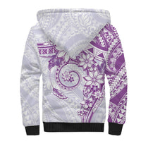 Polynesian Pattern With Plumeria Flowers Sherpa Hoodie Purple LT05 - Polynesian Pride