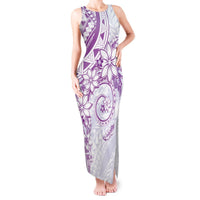 Polynesian Pattern With Plumeria Flowers Tank Maxi Dress Purple LT05 Women Purple - Polynesian Pride