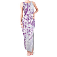 Polynesian Pattern With Plumeria Flowers Tank Maxi Dress Purple LT05 Women Purple - Polynesian Pride