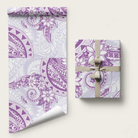 Polynesian Pattern With Plumeria Flowers Wrapping Paper Purple LT05 58" × 23" Purple - Polynesian Pride