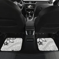 Polynesian Pattern With Plumeria Flowers Car Mats White LT05 Set 2pcs - Back White - Polynesian Pride