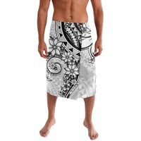Polynesian Pattern With Plumeria Flowers Lavalava White LT05 White - Polynesian Pride