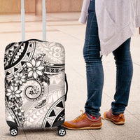 Polynesian Pattern With Plumeria Flowers Luggage Cover White LT05 White - Polynesian Pride
