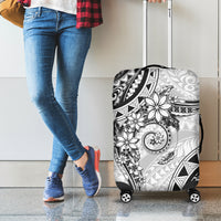 Polynesian Pattern With Plumeria Flowers Luggage Cover White LT05 - Polynesian Pride