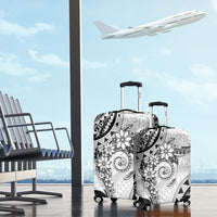 Polynesian Pattern With Plumeria Flowers Luggage Cover White LT05 - Polynesian Pride