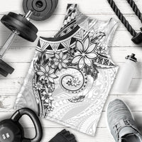 Polynesian Pattern With Plumeria Flowers Men Tank Top White LT05 - Polynesian Pride