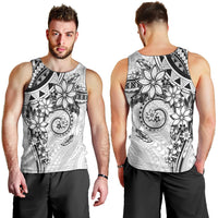 Polynesian Pattern With Plumeria Flowers Men Tank Top White LT05 - Polynesian Pride