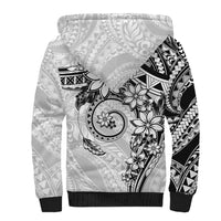 Polynesian Pattern With Plumeria Flowers Sherpa Hoodie White LT05 - Polynesian Pride