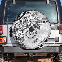 Polynesian Pattern With Plumeria Flowers Spare Tire Cover White LT05 White - Polynesian Pride