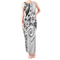 Polynesian Pattern With Plumeria Flowers Tank Maxi Dress White LT05 Women White - Polynesian Pride