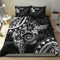 Polynesian Pattern With Plumeria Flowers Bedding Set Black LT05 - Polynesian Pride