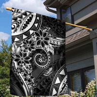 Polynesian Pattern With Plumeria Flowers Garden Flag Black LT05 - Polynesian Pride