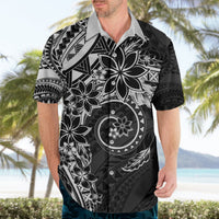 Polynesian Pattern With Plumeria Flowers Hawaiian Shirt Black LT05 - Polynesian Pride