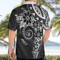 Polynesian Pattern With Plumeria Flowers Hawaiian Shirt Black LT05 - Polynesian Pride