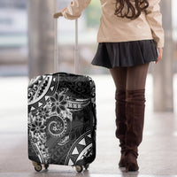 Polynesian Pattern With Plumeria Flowers Luggage Cover Black LT05 - Polynesian Pride