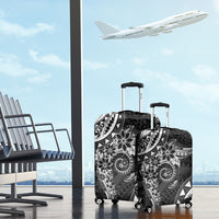 Polynesian Pattern With Plumeria Flowers Luggage Cover Black LT05 - Polynesian Pride