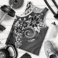 Polynesian Pattern With Plumeria Flowers Men Tank Top Black LT05 - Polynesian Pride