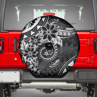 Polynesian Pattern With Plumeria Flowers Spare Tire Cover Black LT05 - Polynesian Pride