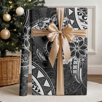 Polynesian Pattern With Plumeria Flowers Wrapping Paper Black LT05 - Polynesian Pride