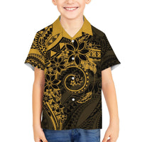 Polynesian Sunset Plumeria Hawaiian Shirt Gold Polynesian Tattoo LT05 - Polynesian Pride