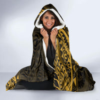 Polynesian Sunset Plumeria Hooded Blanket Gold Polynesian Tattoo LT05 - Polynesian Pride