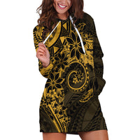 Polynesian Sunset Plumeria Hoodie Dress Gold Polynesian Tattoo LT05 Gold - Polynesian Pride