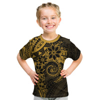 Polynesian Sunset Plumeria Kid T Shirt Gold Polynesian Tattoo