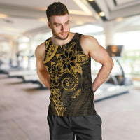 Polynesian Sunset Plumeria Men Tank Top Gold Polynesian Tattoo LT05 Gold - Polynesian Pride