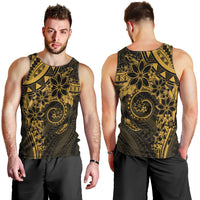 Polynesian Sunset Plumeria Men Tank Top Gold Polynesian Tattoo LT05 - Polynesian Pride