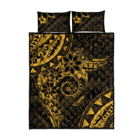 Polynesian Sunset Plumeria Quilt Bed Set Gold Polynesian Tattoo LT05 - Polynesian Pride
