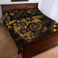 Polynesian Sunset Plumeria Quilt Bed Set Gold Polynesian Tattoo LT05 - Polynesian Pride