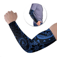 Polynesian Sunset Plumeria Arm Sleeves Navy Polynesian Tattoo LT05 Set of 2 Navy - Polynesian Pride
